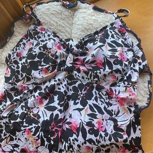 Swimsuits for All Women’s Plus Size Tie Front Underwire Tankini Top